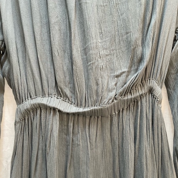 Free People Slate Blue Mini Boho Dress w/drop elastic waist - Picture 4 of 14